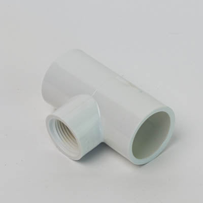 402-131 Sch 40 PVC Reducing Tee 1 in. x 3/4 in. Socket x FIPT